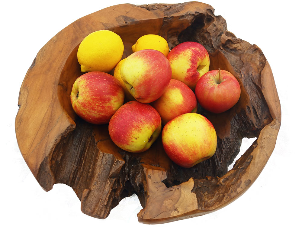 Dekoracje użytkowe - misy tekowe, naczynia z drewna