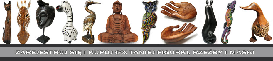 Rzeźby z drewna, figury zwierząt i ludzi