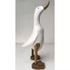Rzeźba Biała GĘŚ z Drewna Egzotycznego Figurka 38cm Rękodzieło