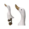 Rzeźba Biała GĘŚ z Drewna Egzotycznego Figurka 38cm Rękodzieło