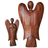 Figura z Drewna RZEŹBA Abstrakcja ANIOŁ 25cm