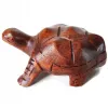 Rzeźba Figurka ŻÓŁW z Drewna Suar Rękodzieło 10cm, Elegancka dekoracja