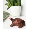 Rzeźba Figurka ŻÓŁW z Drewna Suar Rękodzieło 10cm, Elegancka dekoracja