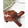 Rzeźba Figurka ŻÓŁW z Drewna Suar Rękodzieło 10cm, Elegancka dekoracja