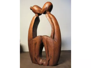 Piękna 15cm RZEŹBA Miłosny Pocałunek Super Prezent