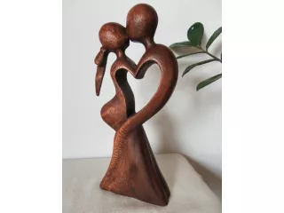 Piękna 20cm RZEŹBA Miłosna Super Prezent Rękodzieło