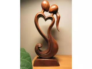 Piękna 20cm RZEŹBA Miłosna Super Prezent Rękodzieło