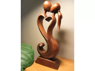 Piękna 30cm RZEŹBA Miłosna Super Prezent Rękodzieło