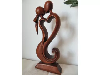 Piękna 40cm RZEŹBA Miłosna Super Prezent Rękodzieło