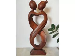 Piękna 20cm RZEŹBA Miłosny Pocałunek Super Prezent