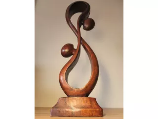 Figura Drewno RZEŹBA Abstrakcja Super Prezent 30cm