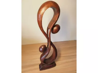 Figura Drewno RZEŹBA Abstrakcja Super Prezent 20cm