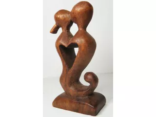 Piękna 10cm RZEŹBA Miłosna Super Prezent Rękodzieło