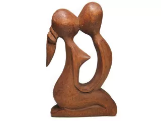 Piękna 10cm RZEŹBA Miłosna Super Prezent Rękodzieło