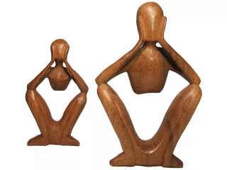 Piękna RZEŹBA Z DREWNA Abstrakcja YOGA 15cm Orient