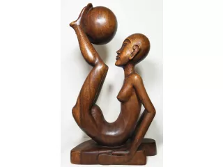 RZEŹBA Drewniana Abstrakcja YOGA 40cm Rękodzieło