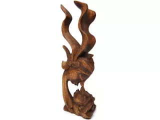 Twarze RZEŹBA Miłosna z Drewna Abstrakcja Orient