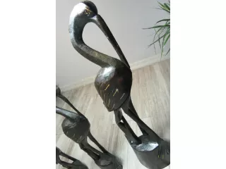 Rzeźba Figurka Drewno PTAK 30cm Rękodzieło Orient