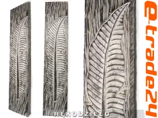 Panel Płaskorzeźba LIŚĆ Drewno Rękodzieło 80cm