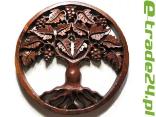 Rzeźba z Drewna DRZEWO SZCZĘŚCIA Płaskorzeźba śr. 30cm