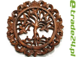 Rzeźba z Drewna DRZEWO Życia SZCZĘŚCIA Ornament 20cm