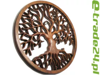 Rzeźba z Drewna DRZEWO Życia, SZCZĘŚCIA Ornament śr. 40cm