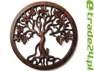 Rzeźba z Drewna DRZEWO Życia, SZCZĘŚCIA Ornament śr. 40cm