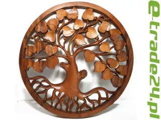 DRZEWO ŻYCIA Misterny Ornament śr. 40cm Rzeźba z Drewna