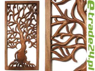 Płaskorzeźba Lite Drewno Rękodzieło Ornament 60cm do powieszenia