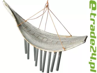 Dzwonek Wietrzny Liść Drewno + Metalowe rurki Biały