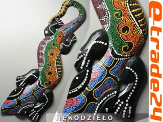 Rzeźba GEKON 50cm - Drewno Rękodzieło Indonezja