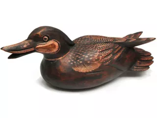 Rzeźba Drewniana Figurka KACZKA Rękodzieło 25cm