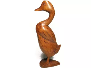 Rzeźba Figurka KACZKA Drewno Suar Rękodzieło 20cm