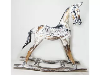 Rękodzieło z Drewna KOŃ na Biegunach 27x27cm Konik