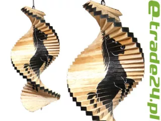 Kręcioł Spiral Wietrzny z Drewna - 30cm Zawieszka wzór Koń
