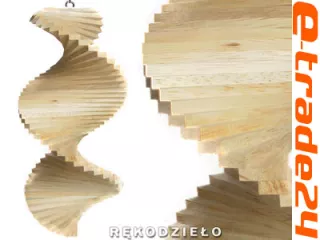 Kręcioł Spiral Wietrzny z Drewna - 30cm Zawieszka