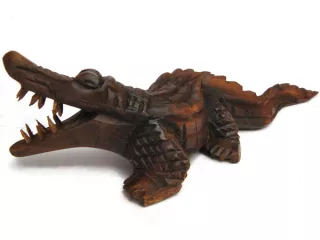 Figurka, Rzeźba z Drewna Suar KROKODYL Rękodzieło 40cm