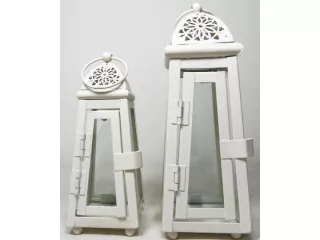 Latarnia Lampion Metalowe KREM Lampiony 18cm