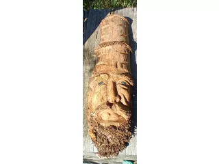 Rzeźba GŁOWA Drewno Wykonana z Korzenia 72x22cm