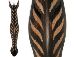Piękna Rzeźba MASKA Drewniana Rękodzieło 100cm ZEBRA