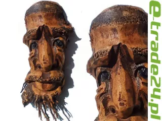 Rzeźba GŁOWA Drewno Wykonana z Korzenia 23x10x7cm
