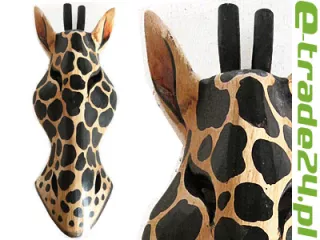 Rzeźba Maska 40cm Drewno ŻYRAFA - Rękodzieło Orient