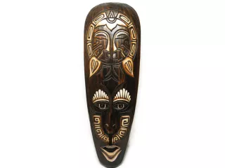 Rzeźba Maska z Drewna TUBYLEC Orient 50cm Rękodzieło