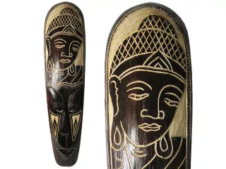 Rzeźba Maska z Drewna z Budda 50cm Rękodzieło