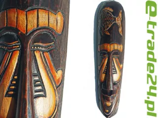 Rzeźba Maska Etniczna RYBA Drewno - Rękodzieło 50cm