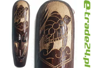 Maska z Drewna z Żółwiem 50cm Rękodzieło Dekoracja ściany