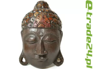 Rzeźba, Maska - BUDDA - Drewno, Rękodzieło 30cm