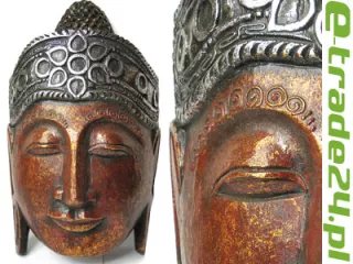 Misterna Rzeźba, Maska - BUDDA - Drewno, Rękodzieło 40cm