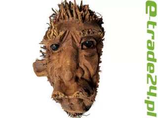 Rzeźba GŁOWA Drewno Wykonana z Korzenia 23x14x8cm