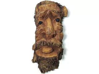 Rzeźba GŁOWA Drewno Wykonana z Korzenia 24x11x7cm